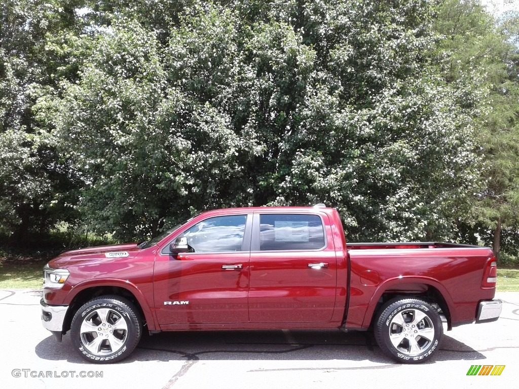 2019 1500 Laramie Crew Cab 4x4 - Delmonico Red Pearl / Mountain Brown/Light Frost Beige photo #1