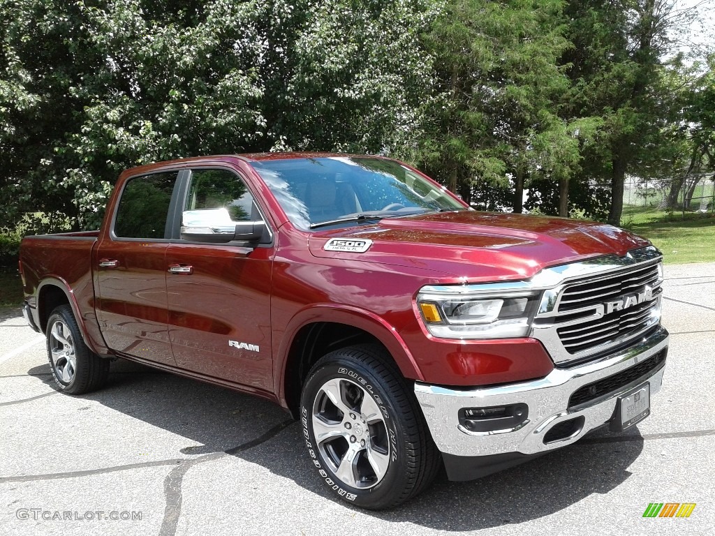 2019 1500 Laramie Crew Cab 4x4 - Delmonico Red Pearl / Mountain Brown/Light Frost Beige photo #4