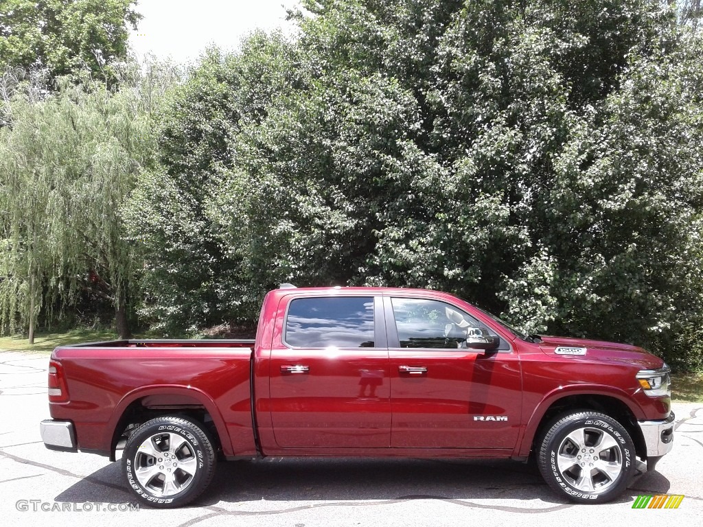 2019 1500 Laramie Crew Cab 4x4 - Delmonico Red Pearl / Mountain Brown/Light Frost Beige photo #5