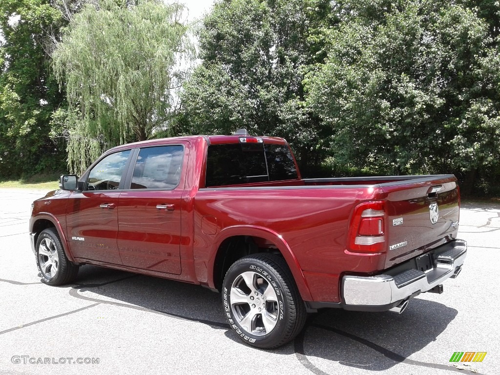 2019 1500 Laramie Crew Cab 4x4 - Delmonico Red Pearl / Mountain Brown/Light Frost Beige photo #8