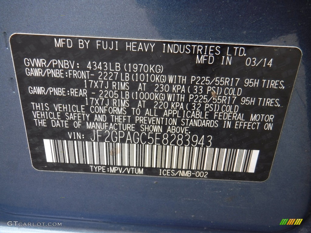 2014 XV Crosstrek 2.0i Limited - Quartz Blue Pearl / Ivory photo #26