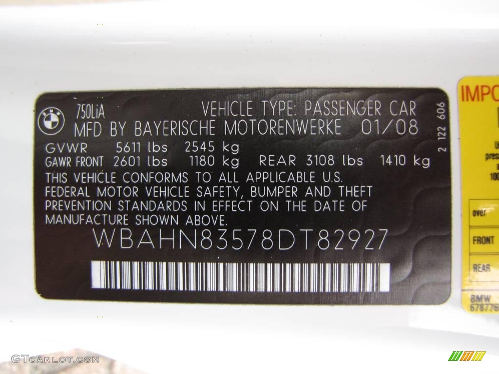 2008 7 Series 750Li Sedan - Alpine White / Beige photo #32