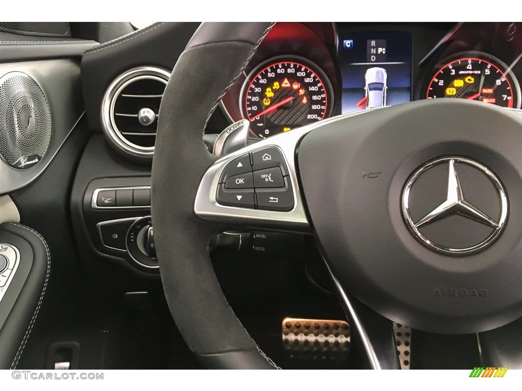 2018 Mercedes-Benz C 63 S AMG Sedan Black Steering Wheel Photo #127365316
