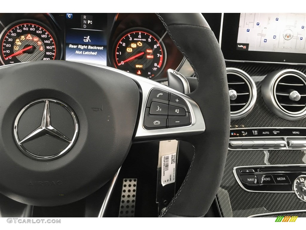 2018 Mercedes-Benz C 63 S AMG Sedan Black Steering Wheel Photo #127365340