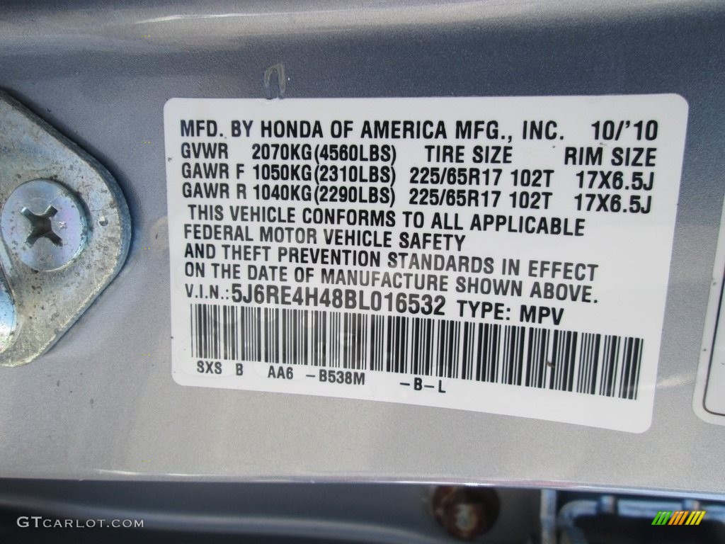 2011 CR-V SE 4WD - Glacier Blue Metallic / Gray photo #29