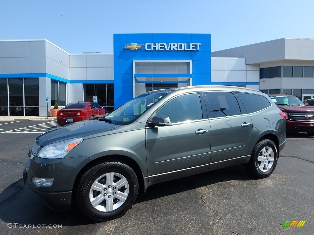 2011 Traverse LT AWD - Steel Green Metallic / Ebony/Ebony photo #1