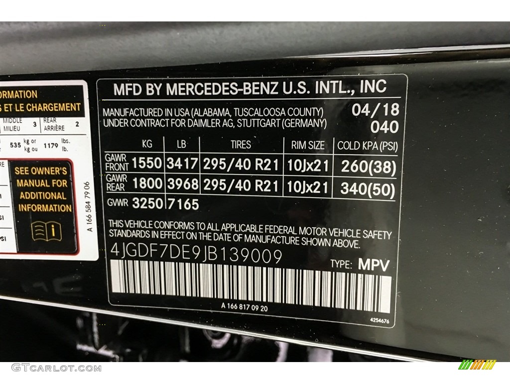2018 GLS Color Code 040 for Black Photo #127368082