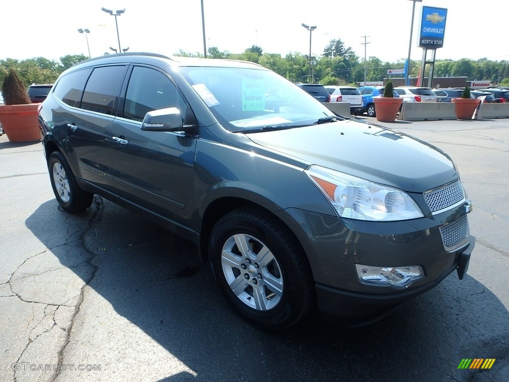 2011 Traverse LT AWD - Steel Green Metallic / Ebony/Ebony photo #11