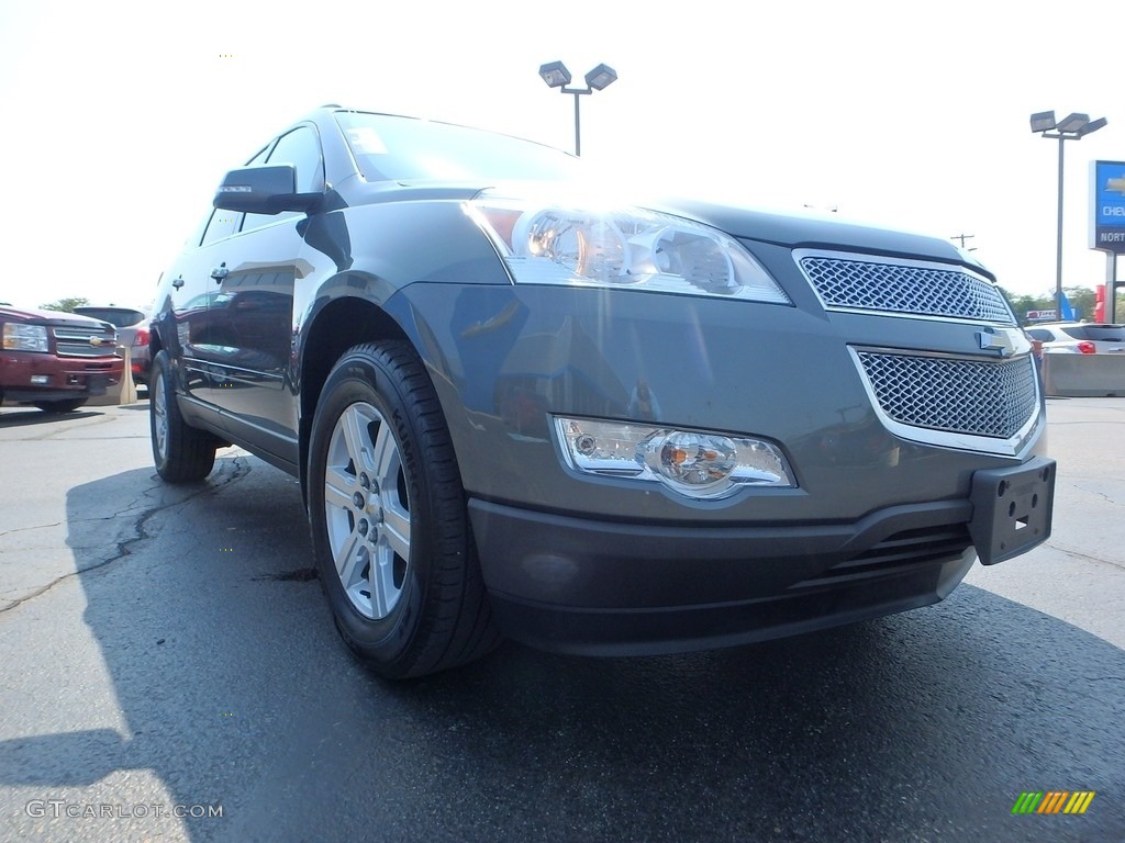 2011 Traverse LT AWD - Steel Green Metallic / Ebony/Ebony photo #12