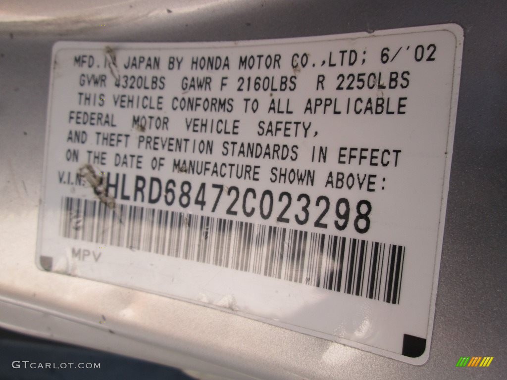 2002 CR-V LX - Satin Silver Metallic / Black photo #28