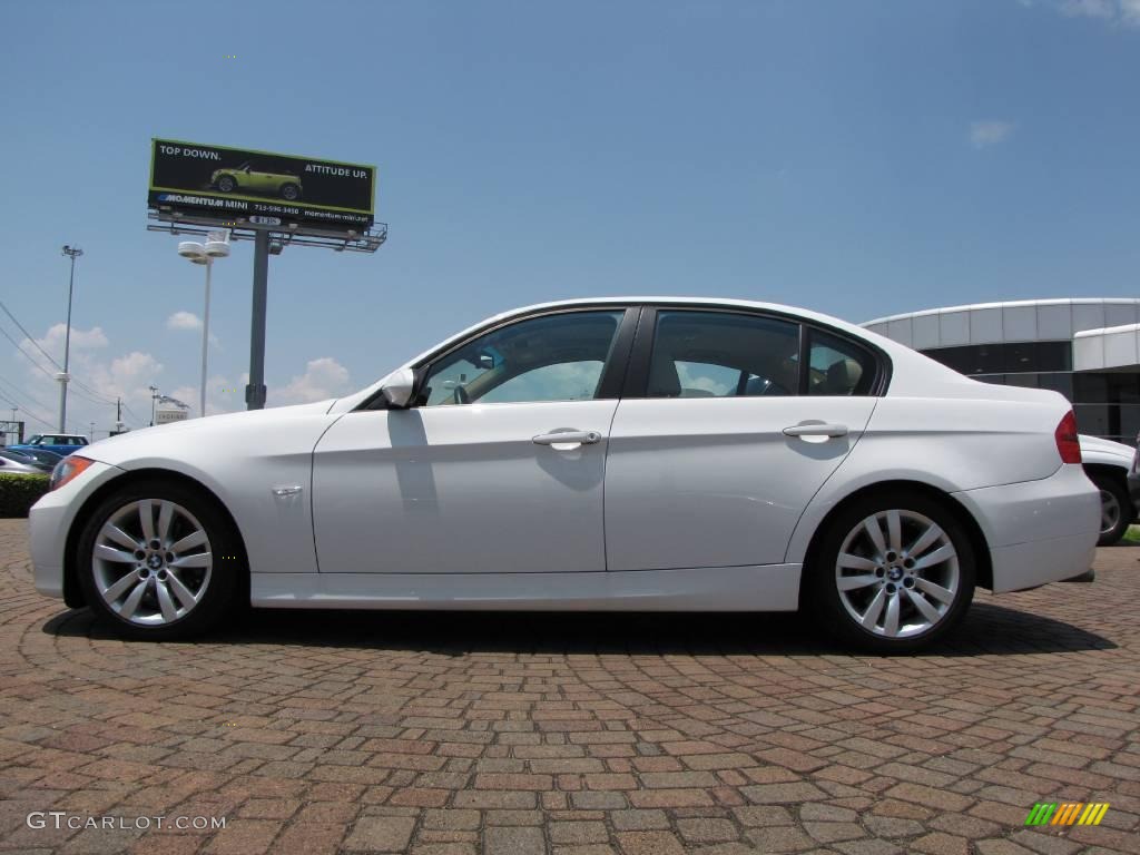 2007 3 Series 328i Sedan - Alpine White / Beige photo #2
