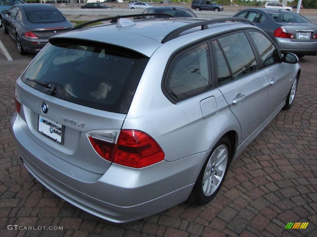 2007 3 Series 328xi Wagon - Titanium Silver Metallic / Black photo #13