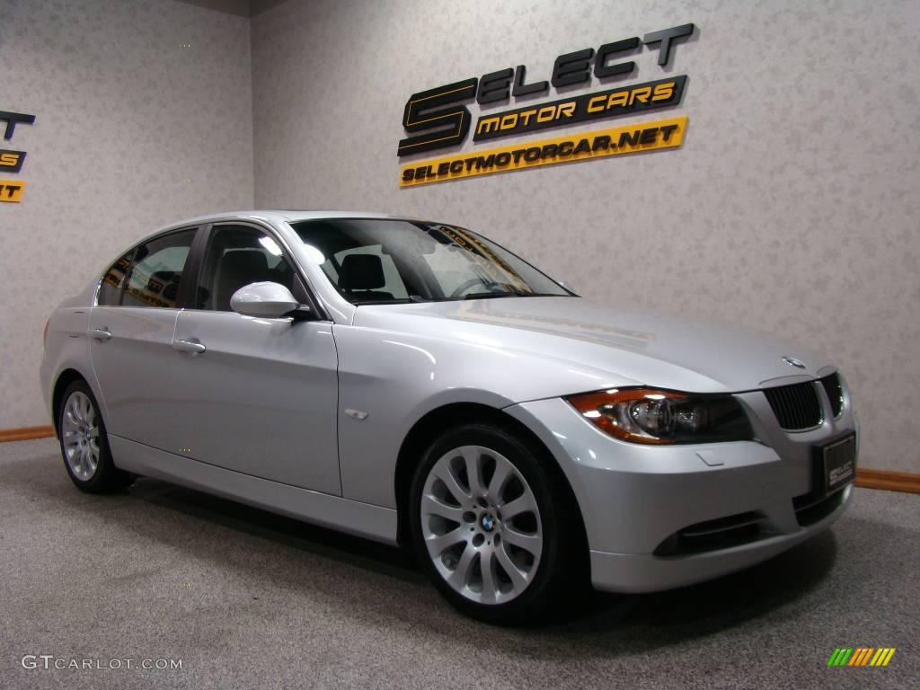 2007 3 Series 335xi Sedan - Titanium Silver Metallic / Black photo #3