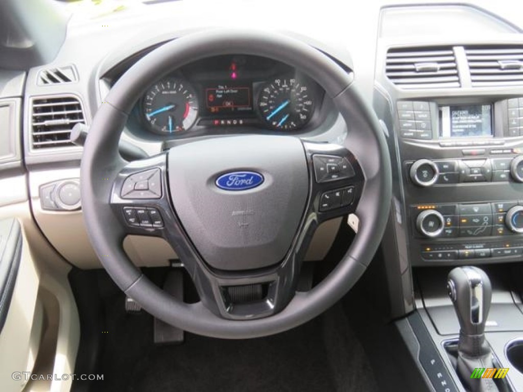 2018 Ford Explorer FWD Medium Stone Steering Wheel Photo #127380932