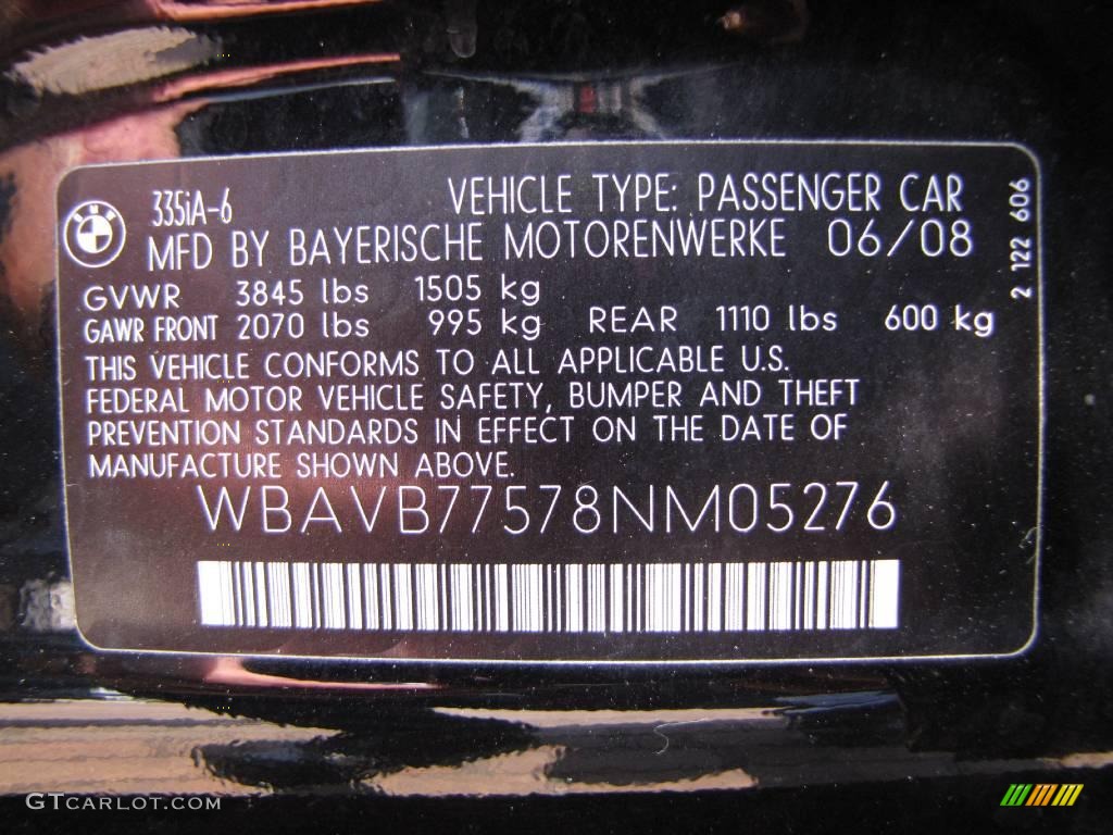 2008 3 Series 335i Sedan - Jet Black / Black photo #31