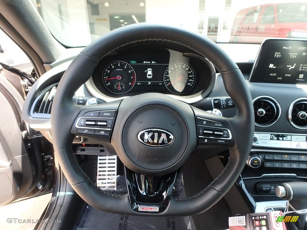 2018 Kia Stinger GT1 AWD Black Steering Wheel Photo #127383371