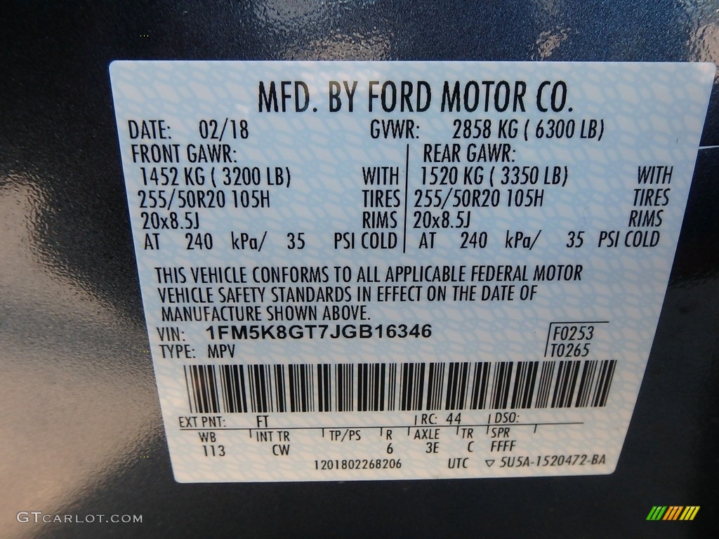 2018 Explorer Sport 4WD - Blue Metallic / Ebony Black photo #15