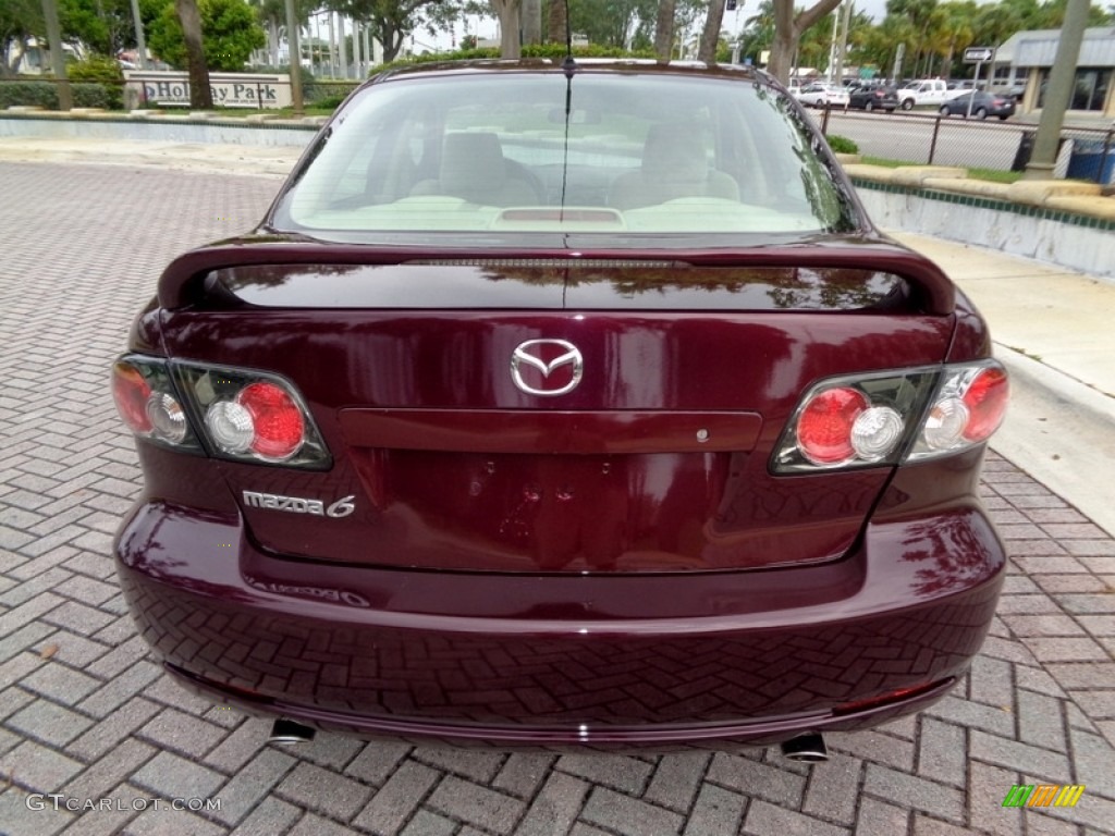 2006 MAZDA6 i Sedan - Dark Cherry Metallic / Beige photo #7