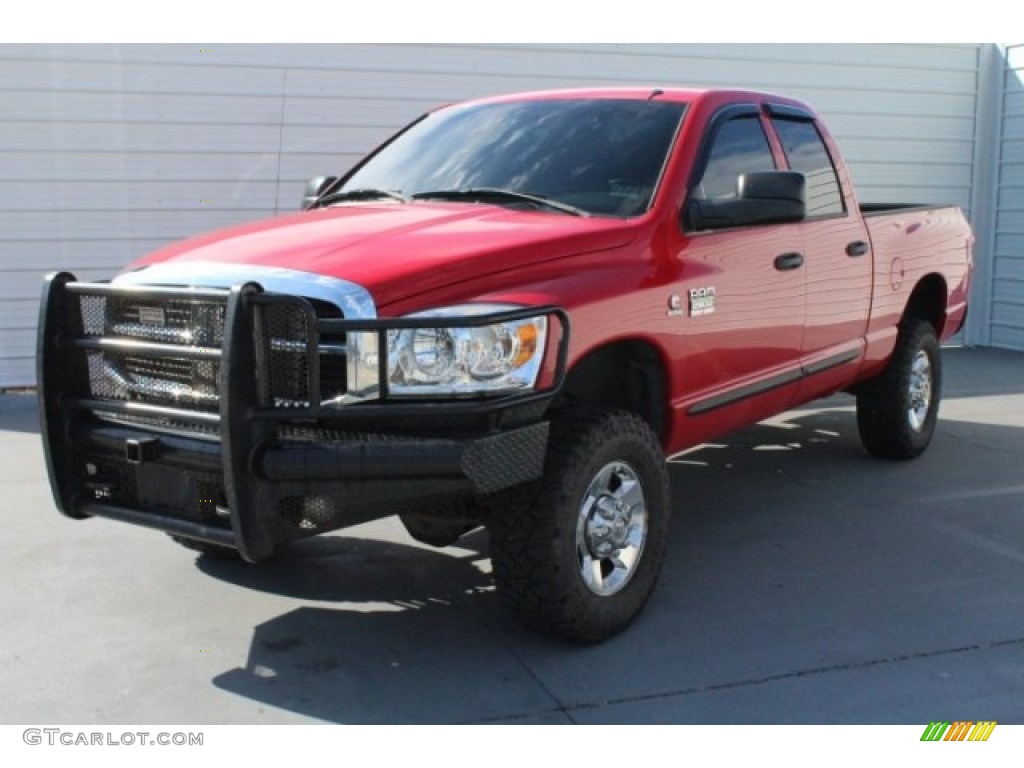 2007 Ram 2500 SLT Quad Cab 4x4 - Flame Red / Khaki photo #3