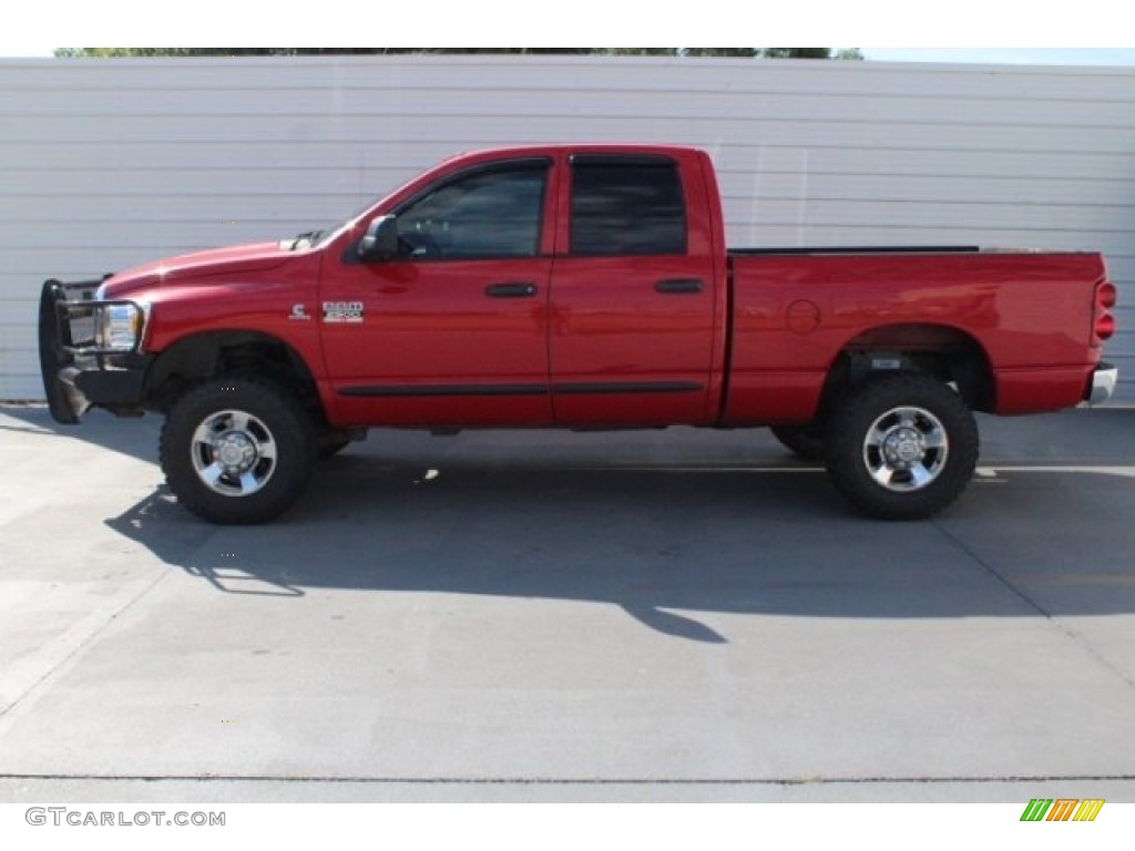 2007 Ram 2500 SLT Quad Cab 4x4 - Flame Red / Khaki photo #8