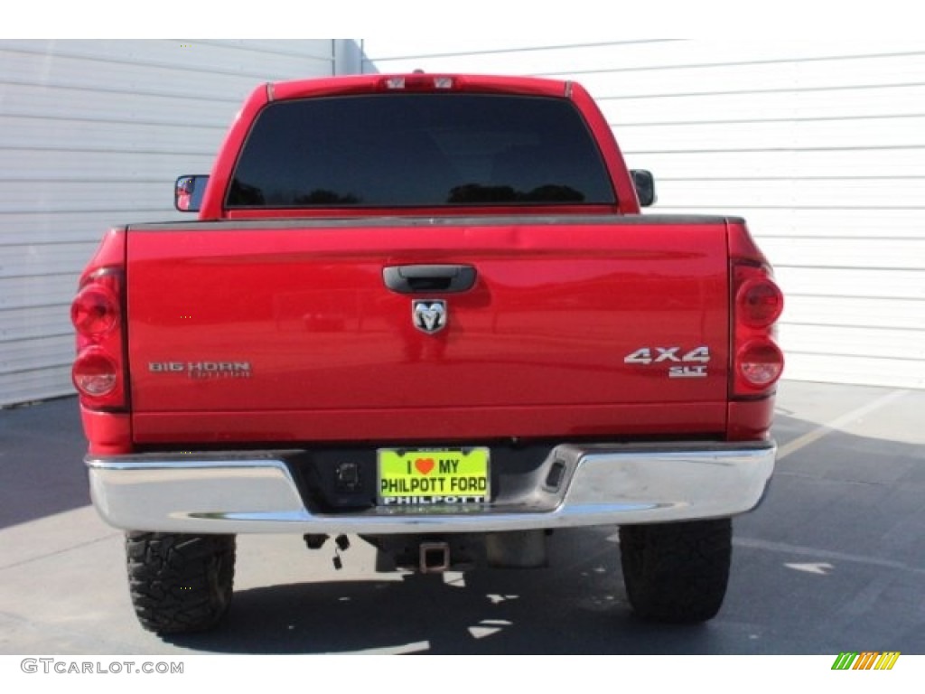 2007 Ram 2500 SLT Quad Cab 4x4 - Flame Red / Khaki photo #10