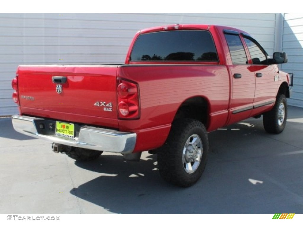 2007 Ram 2500 SLT Quad Cab 4x4 - Flame Red / Khaki photo #11