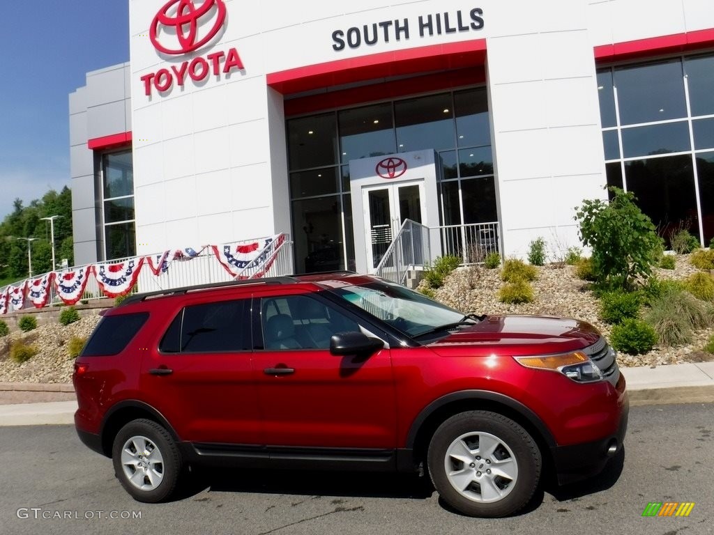 2013 Explorer 4WD - Ruby Red Metallic / Medium Light Stone photo #2