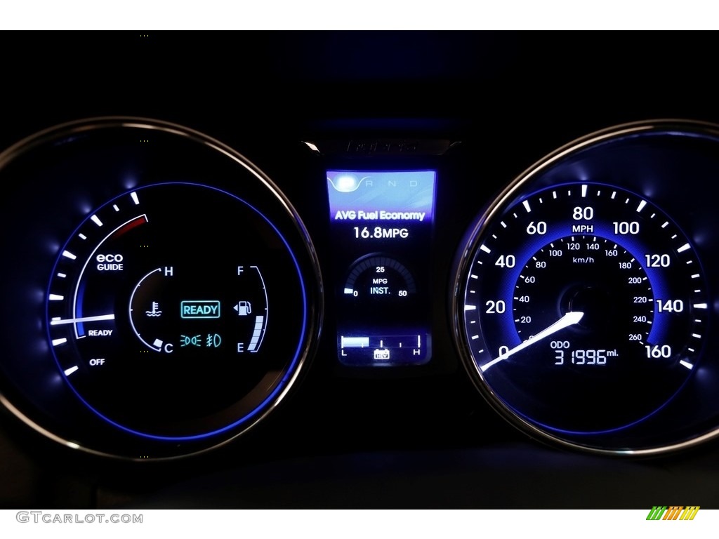 2015 Sonata Hybrid Limited - Eclipse Black / Gray photo #8