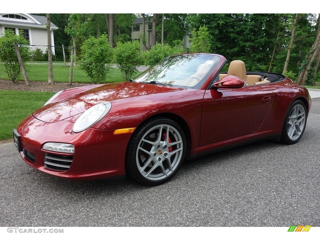 2009 911 Carrera 4S Cabriolet - Ruby Red Metallic / Sand Beige photo #1