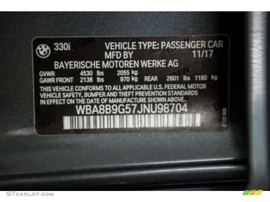 2018 3 Series 330i Sedan - Mineral Grey Metallic / Black photo #12