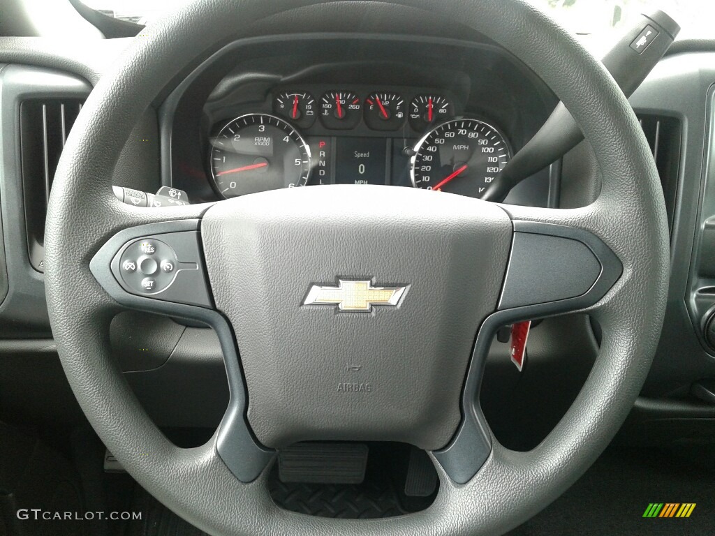 2018 Chevrolet Silverado 1500 Custom Double Cab Dark Ash/Jet Black Steering Wheel Photo #127411380