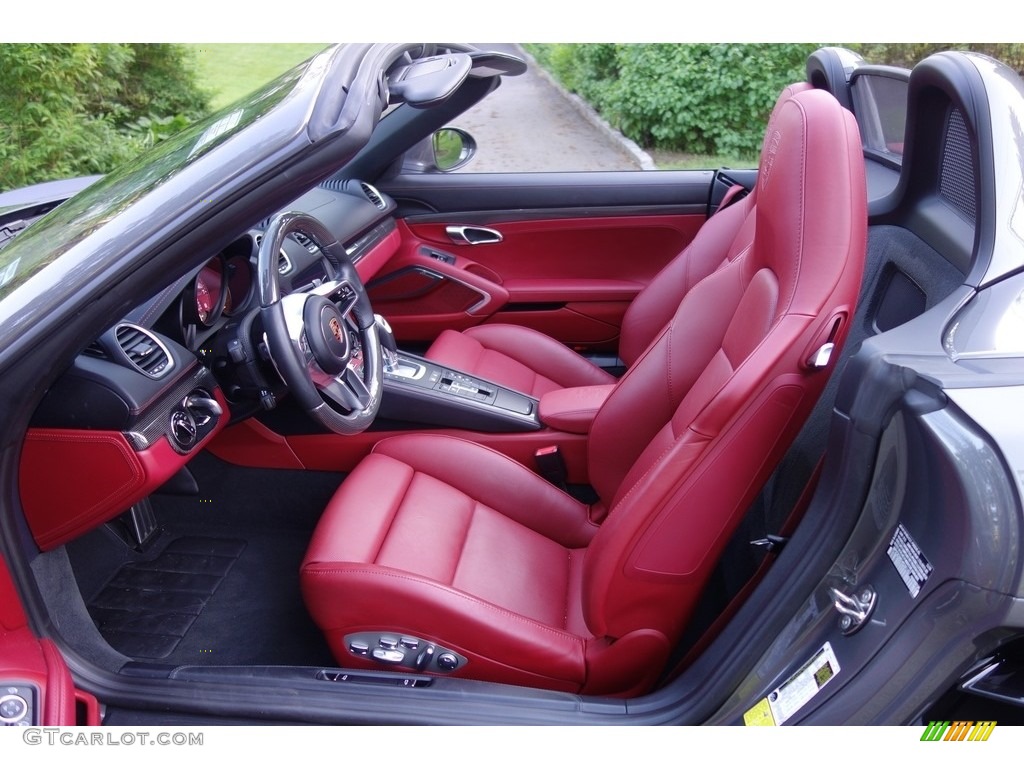 Black/Bordeaux Red Interior 2017 Porsche 718 Boxster S Photo #127411683