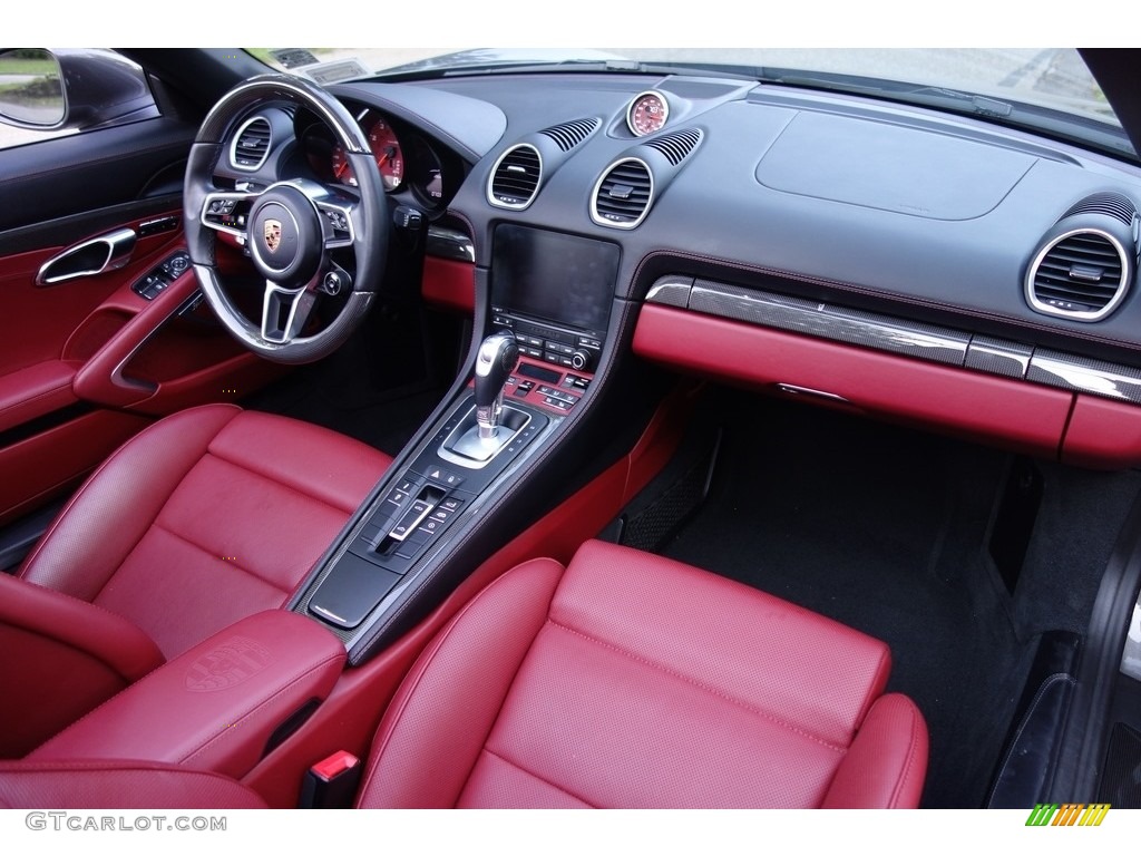 2017 Porsche 718 Boxster S Black/Bordeaux Red Dashboard Photo #127411698