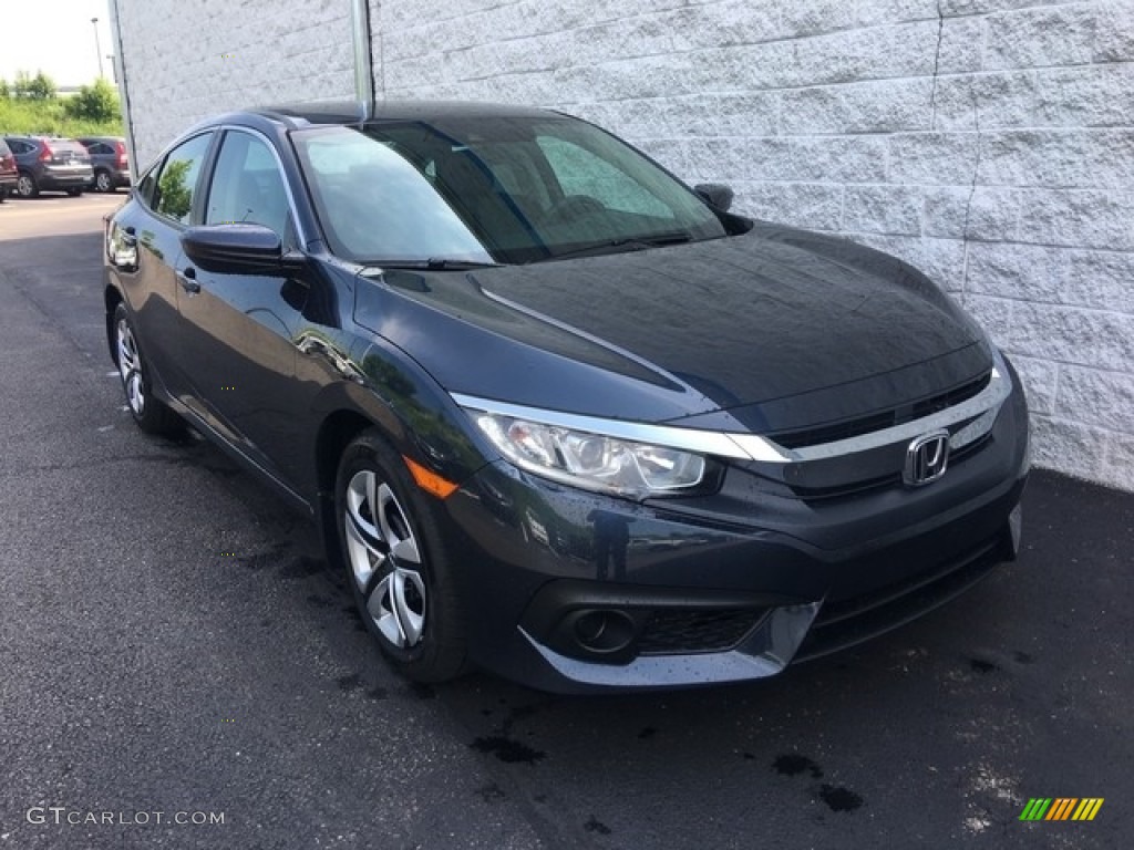 2018 Civic LX Sedan - Cosmic Blue Metallic / Gray photo #1