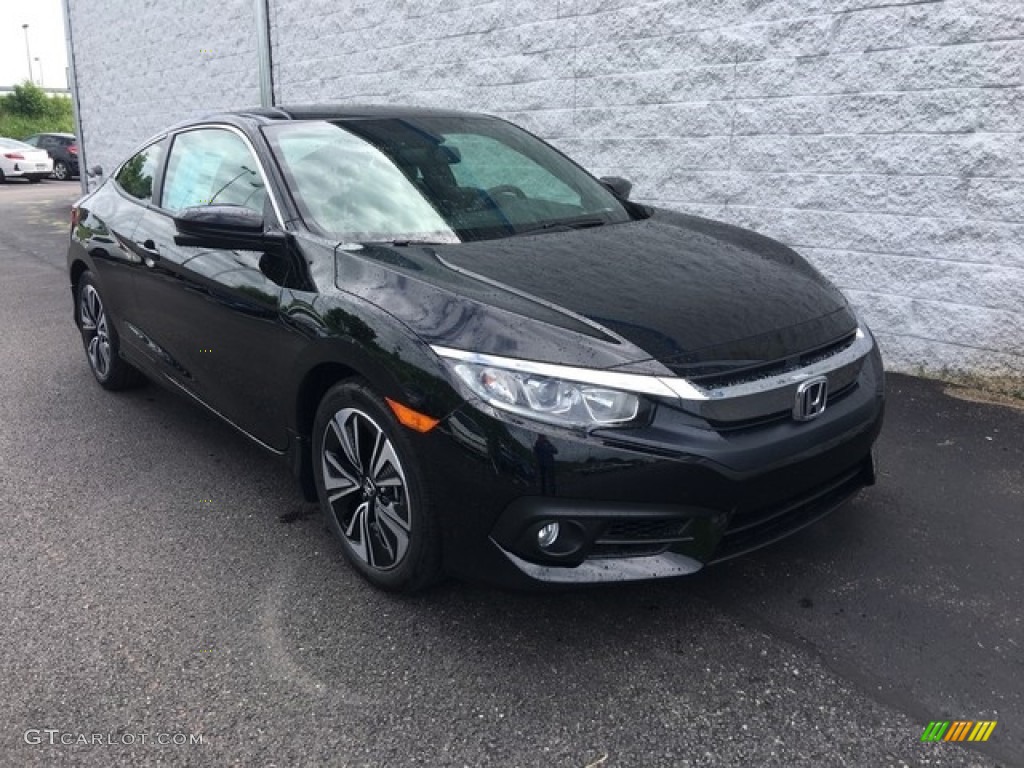 2018 Civic EX-L Coupe - Crystal Black Pearl / Black/Ivory photo #1