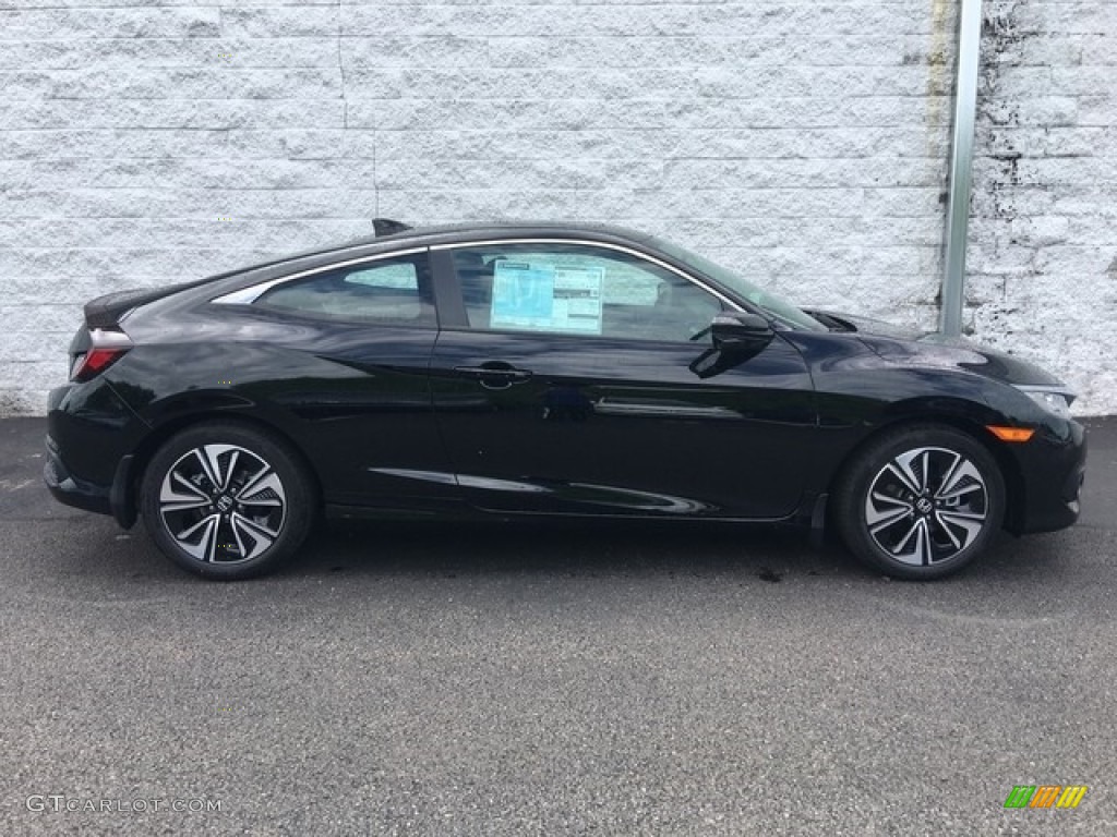 2018 Civic EX-L Coupe - Crystal Black Pearl / Black/Ivory photo #3