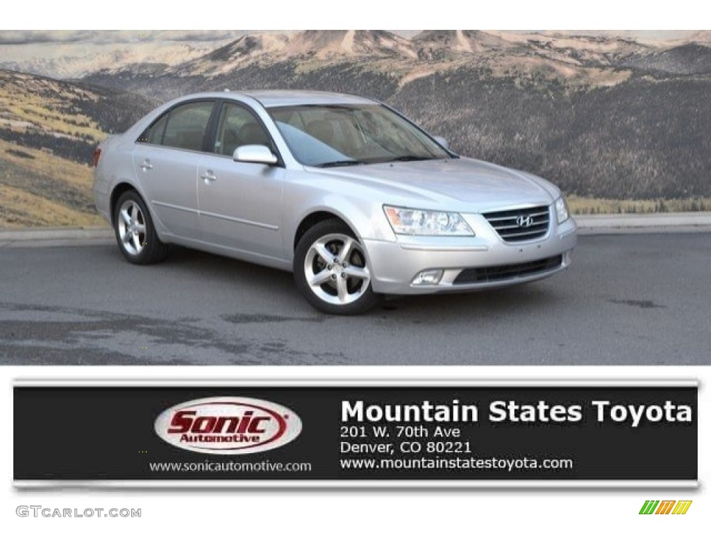 2009 Sonata SE V6 - Bright Silver / Gray photo #1
