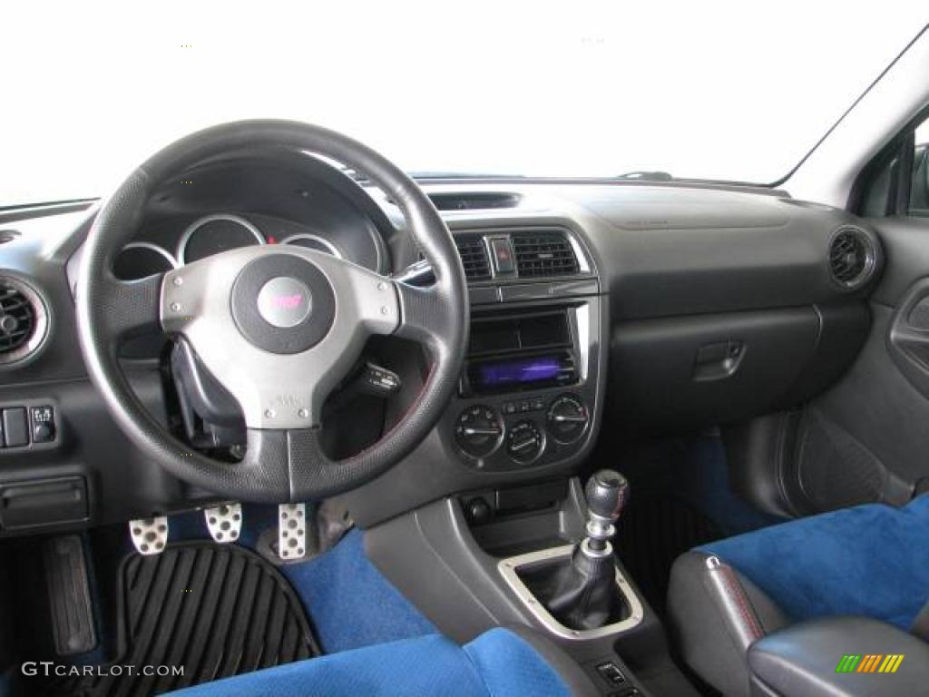 2004 Impreza WRX STi - Platinum Silver Metallic / Blue Ecsaine/Black photo #9