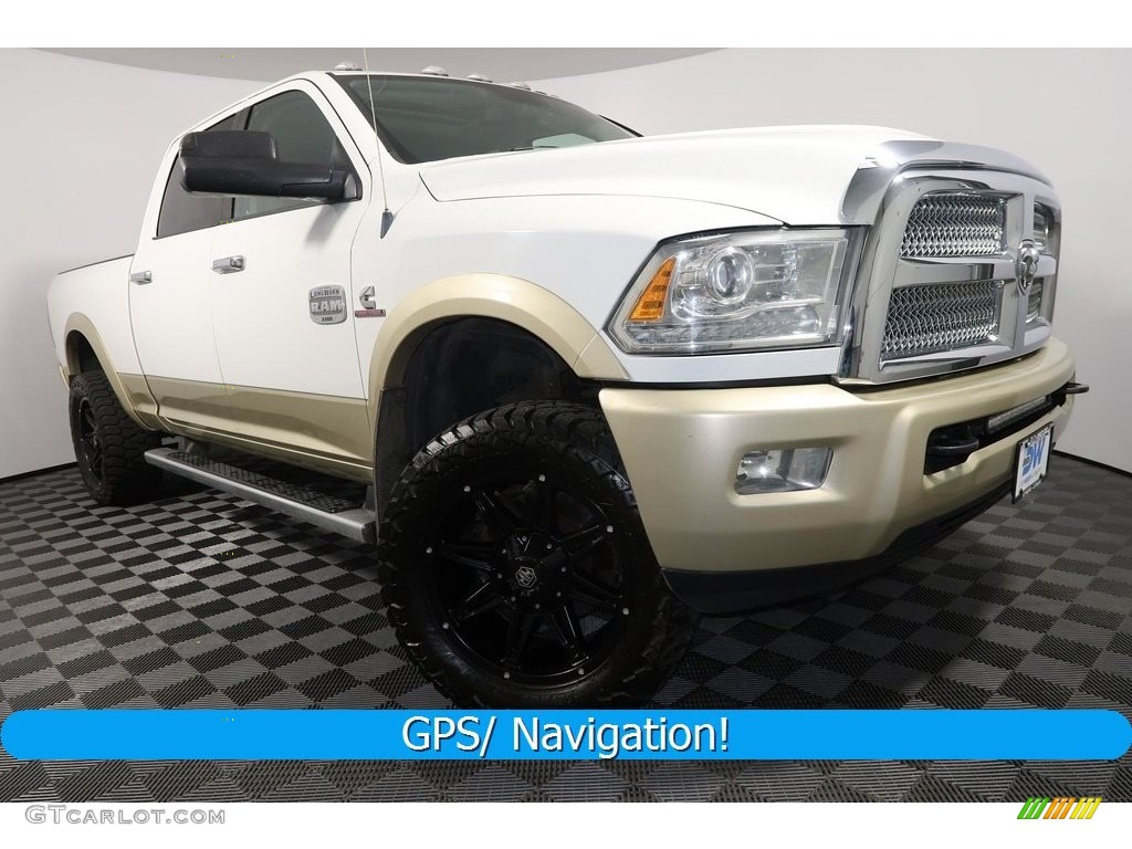 2013 2500 Laramie Longhorn Crew Cab 4x4 - Bright White / Canyon Brown/Light Frost Beige photo #1