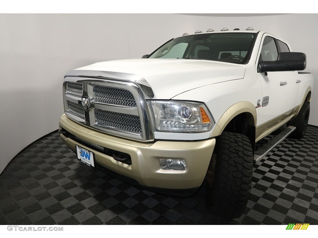 2013 2500 Laramie Longhorn Crew Cab 4x4 - Bright White / Canyon Brown/Light Frost Beige photo #9
