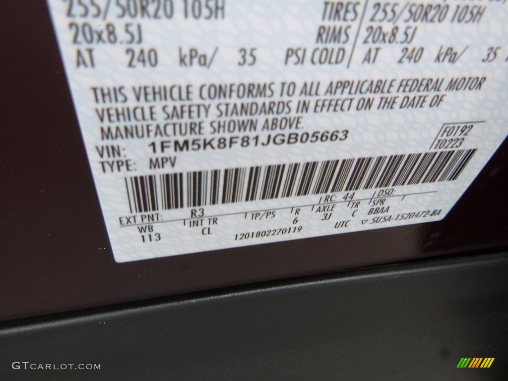 2018 Explorer Limited 4WD - Burgundy Velvet / Medium Stone photo #11