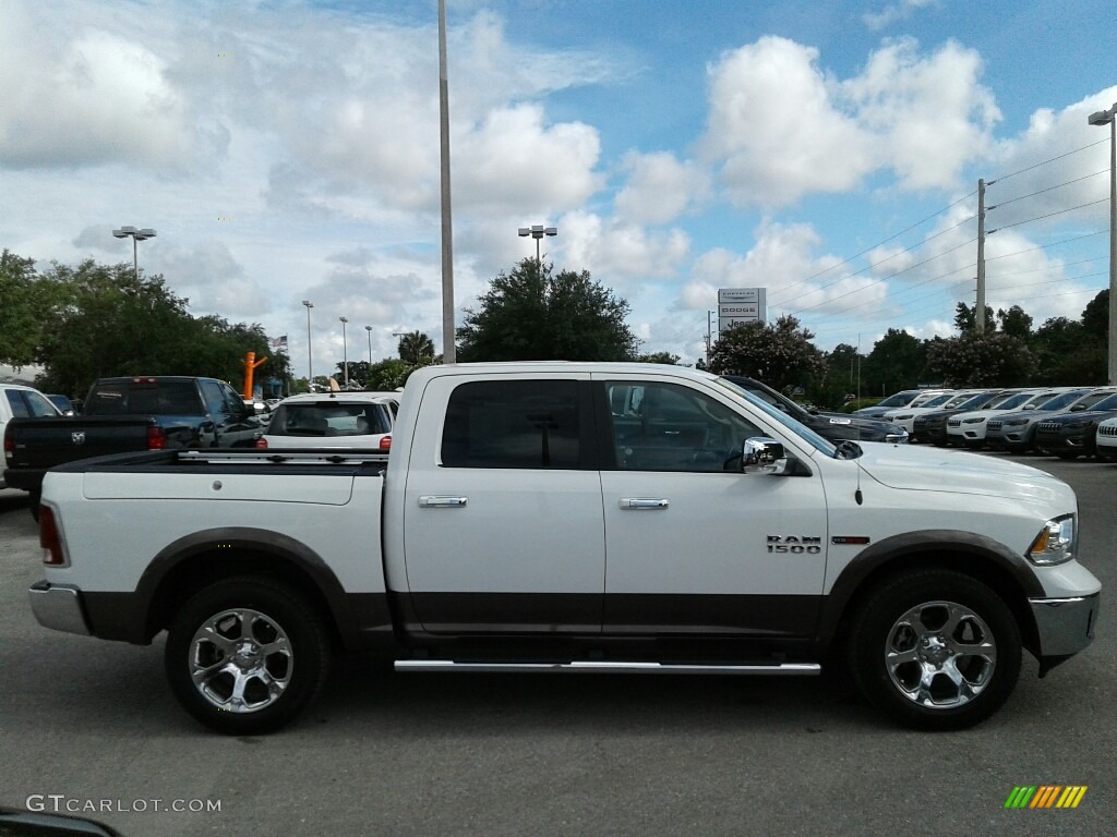 2018 1500 Laramie Crew Cab 4x4 - Bright White / Canyon Brown/Light Frost Beige photo #6