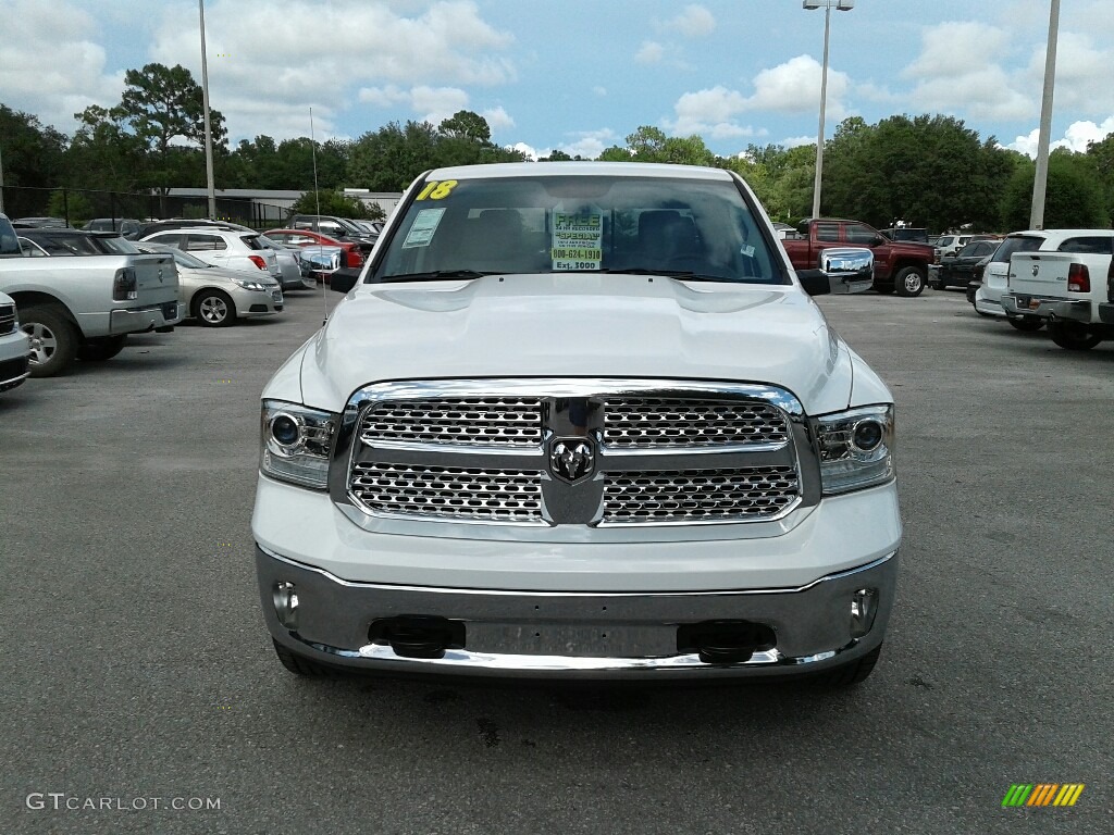 2018 1500 Laramie Crew Cab 4x4 - Bright White / Canyon Brown/Light Frost Beige photo #8