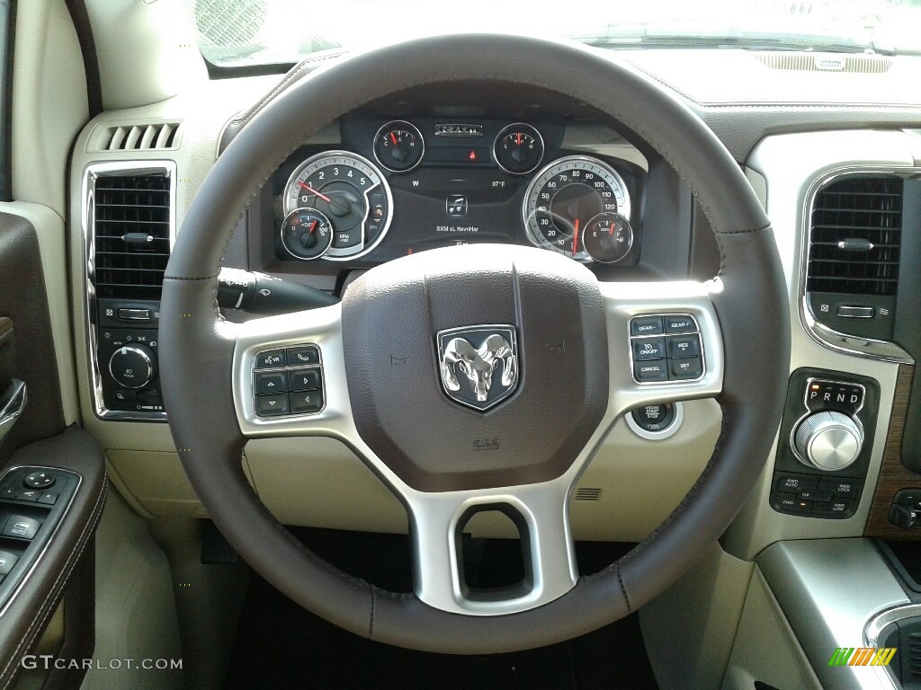 2018 1500 Laramie Crew Cab 4x4 - Bright White / Canyon Brown/Light Frost Beige photo #14