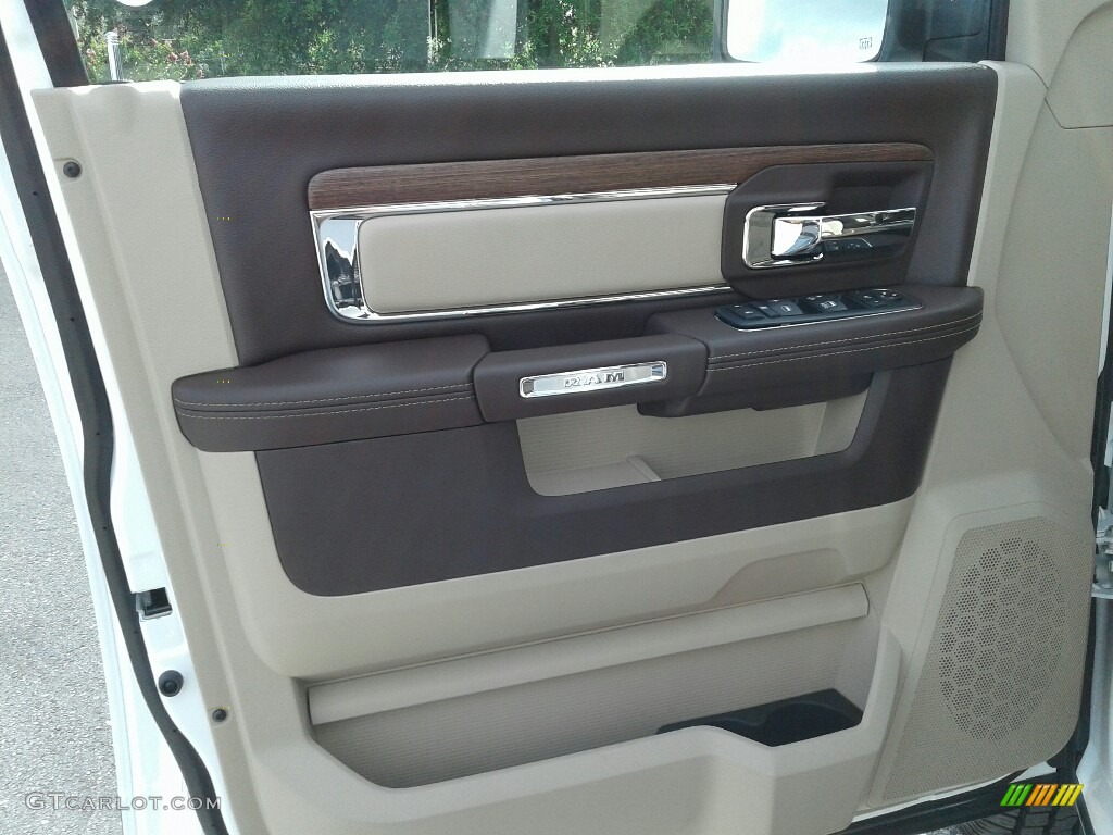 2018 1500 Laramie Crew Cab 4x4 - Bright White / Canyon Brown/Light Frost Beige photo #17