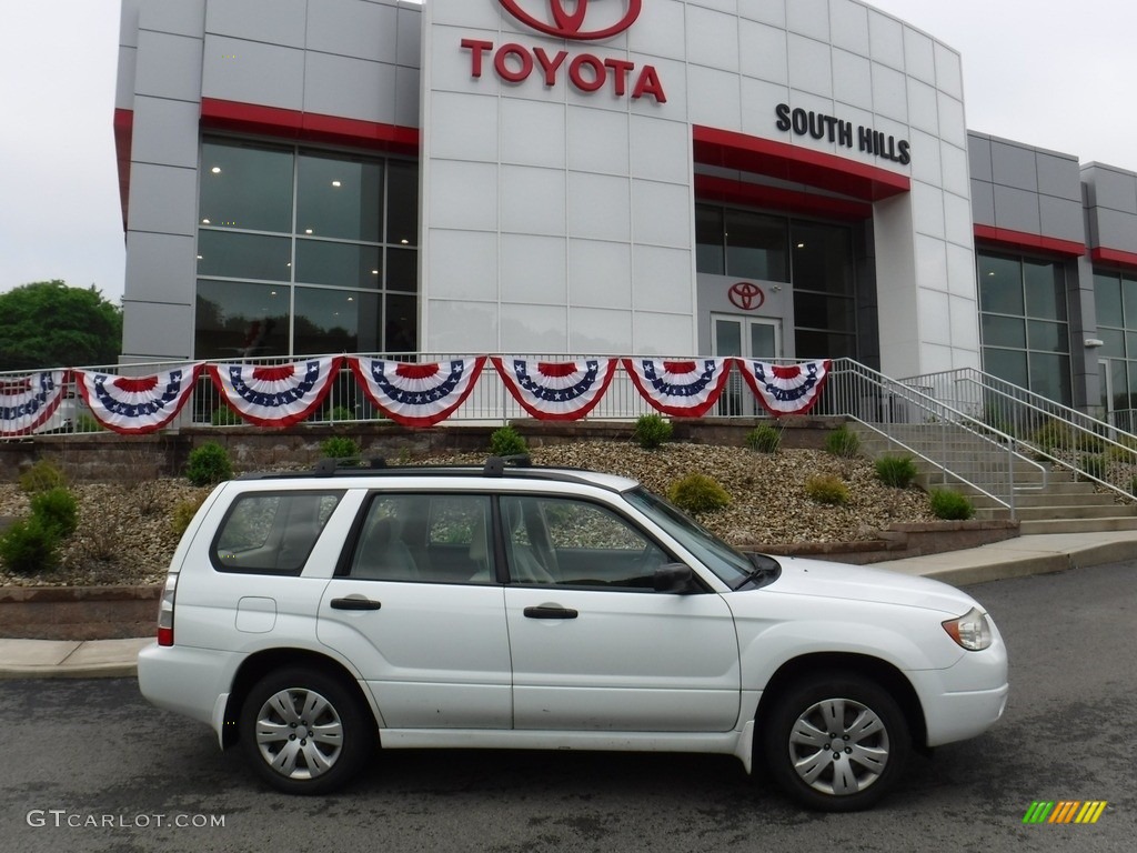 2008 Forester 2.5 X - Aspen White / Desert Beige photo #2