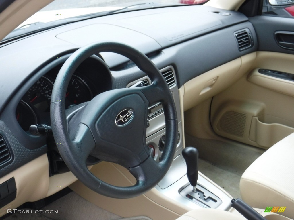 2008 Forester 2.5 X - Aspen White / Desert Beige photo #12