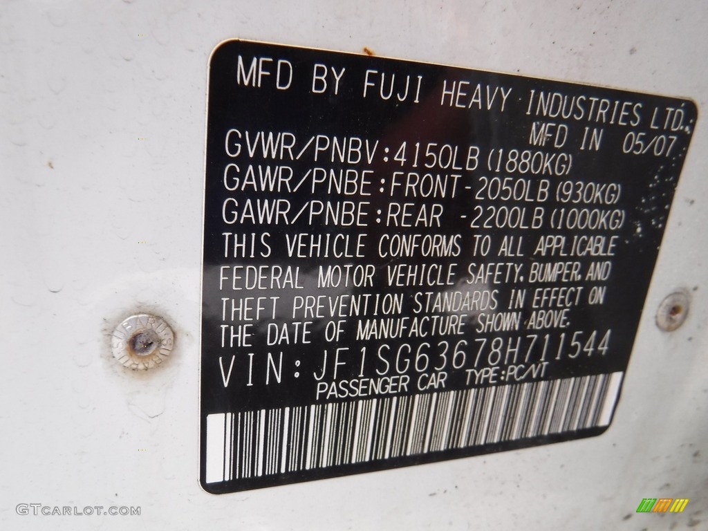 2008 Forester 2.5 X - Aspen White / Desert Beige photo #19
