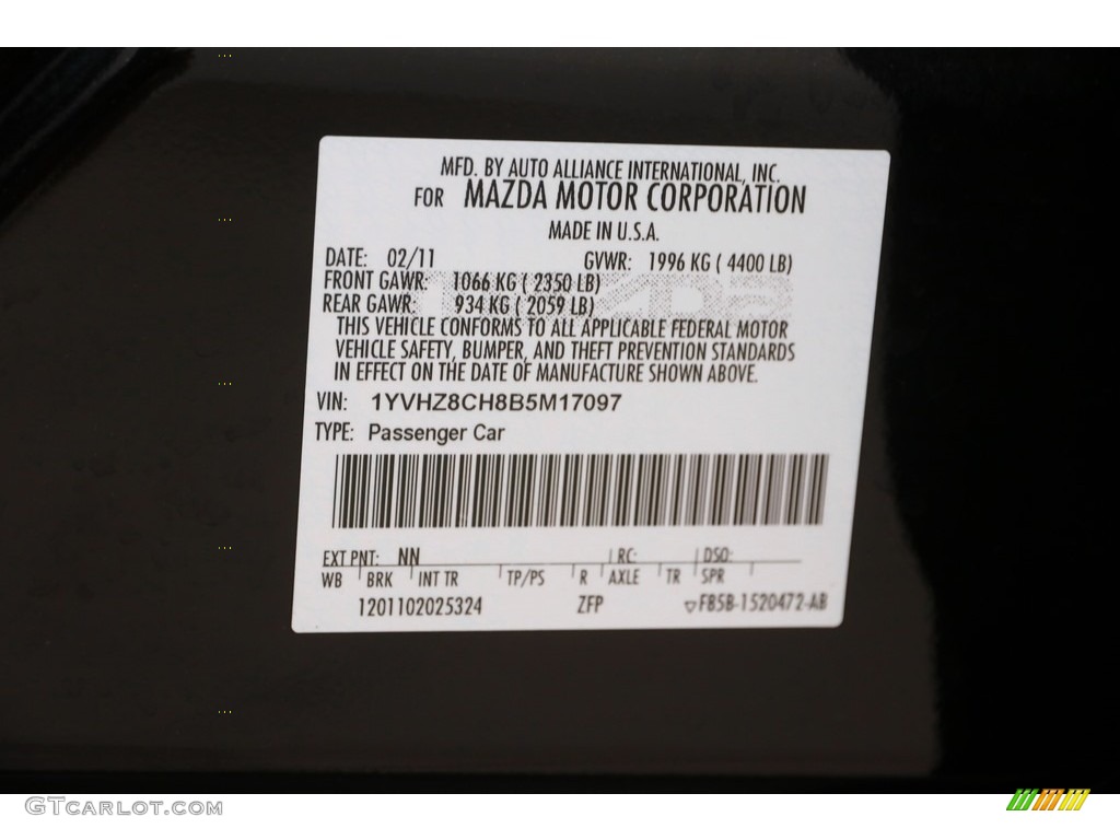 2011 MAZDA6 i Touring Sedan - Ebony Black / Black photo #18