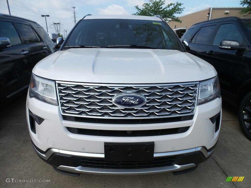 2018 Explorer Platinum 4WD - White Platinum / Ebony Black photo #2